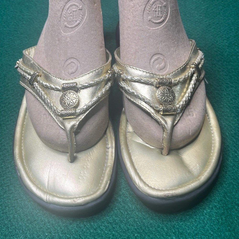 Minnetonka gold sandals